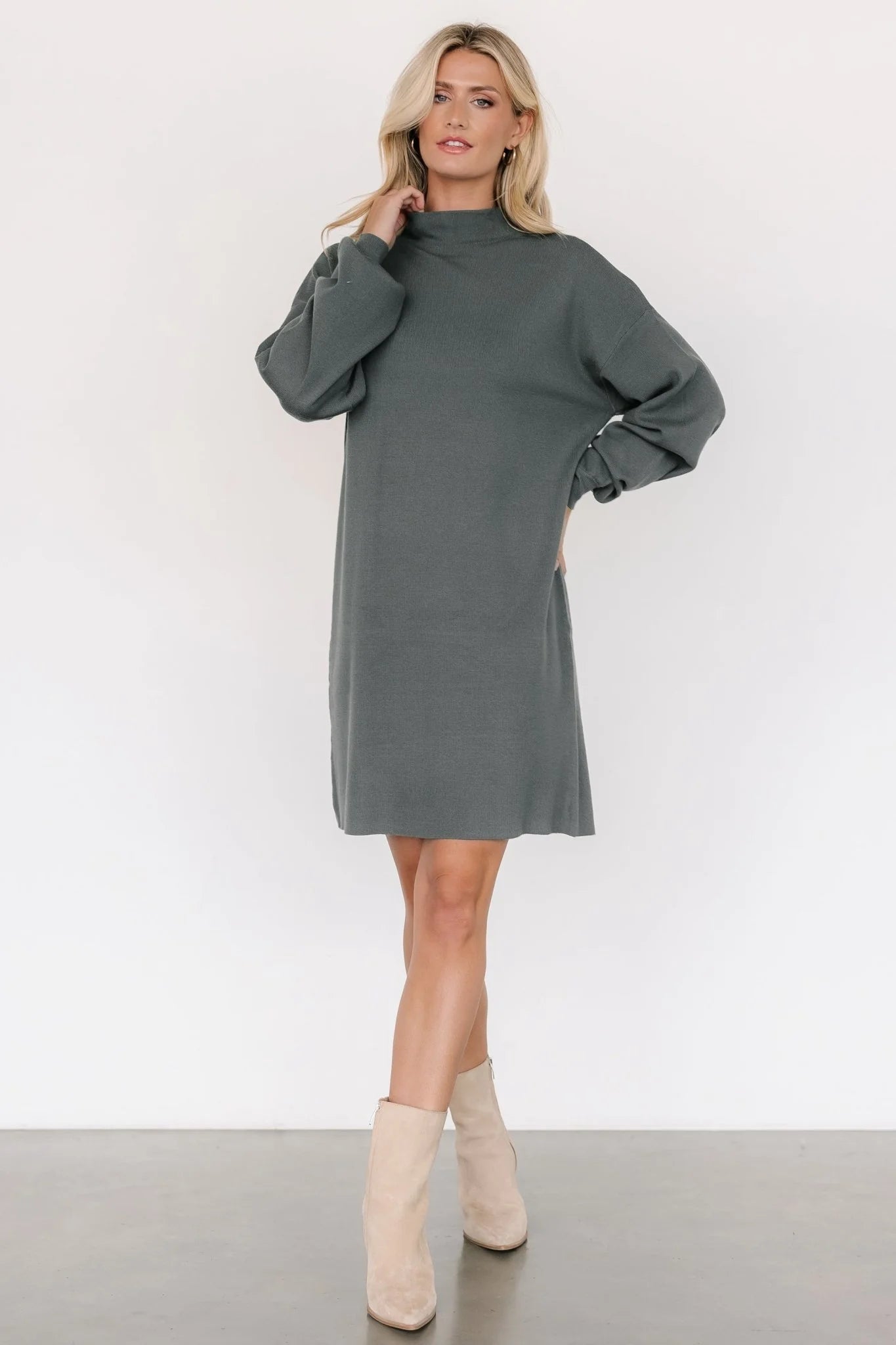 Jennings Sweater Dress | Winter Green