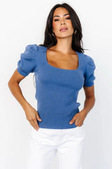 Brynlee Sweater Top | Deep Blue