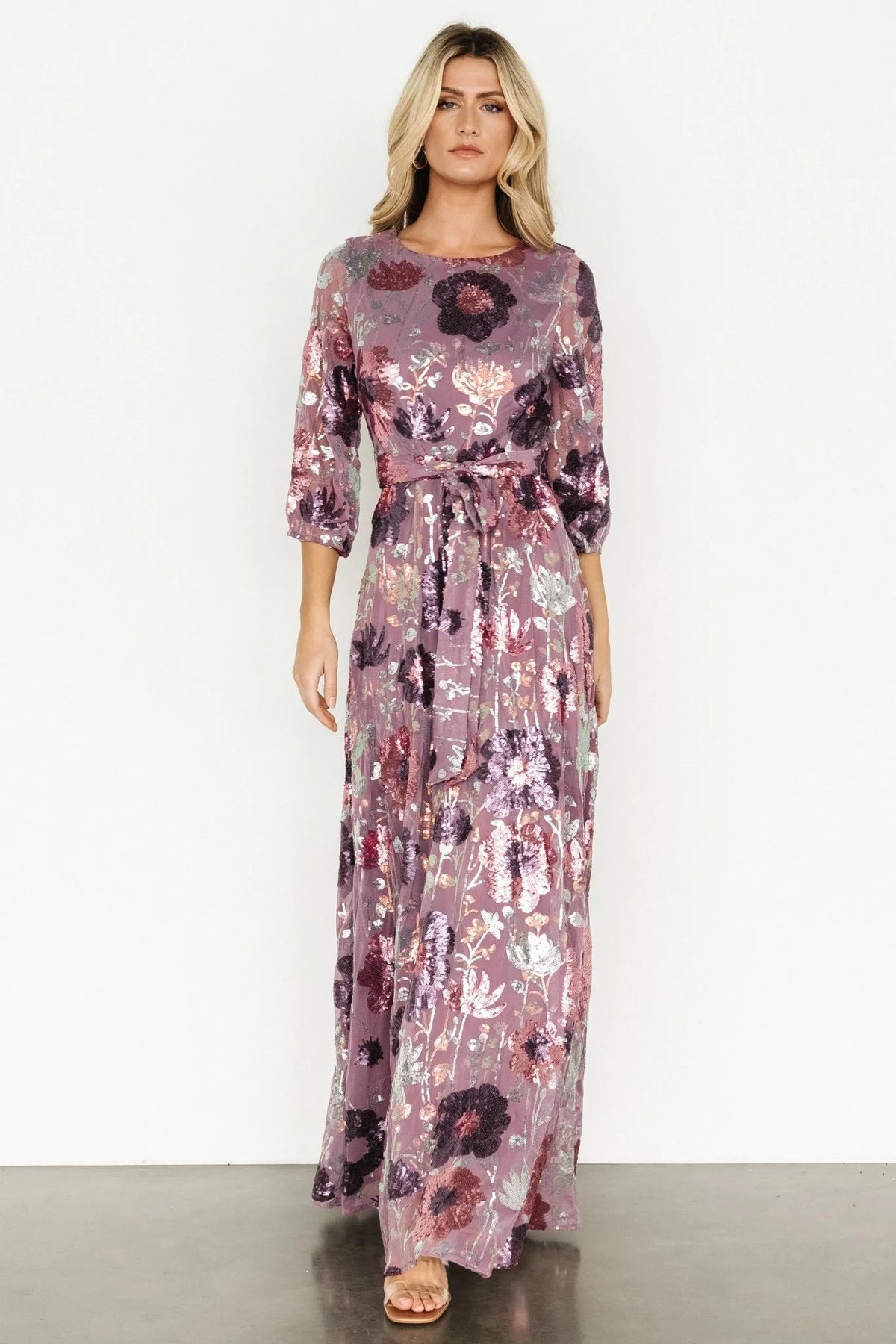 Destiny Sequin Maxi Dress | Lilac Floral