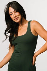 Moore Ribbed Tank Midi Dress | Dark Green