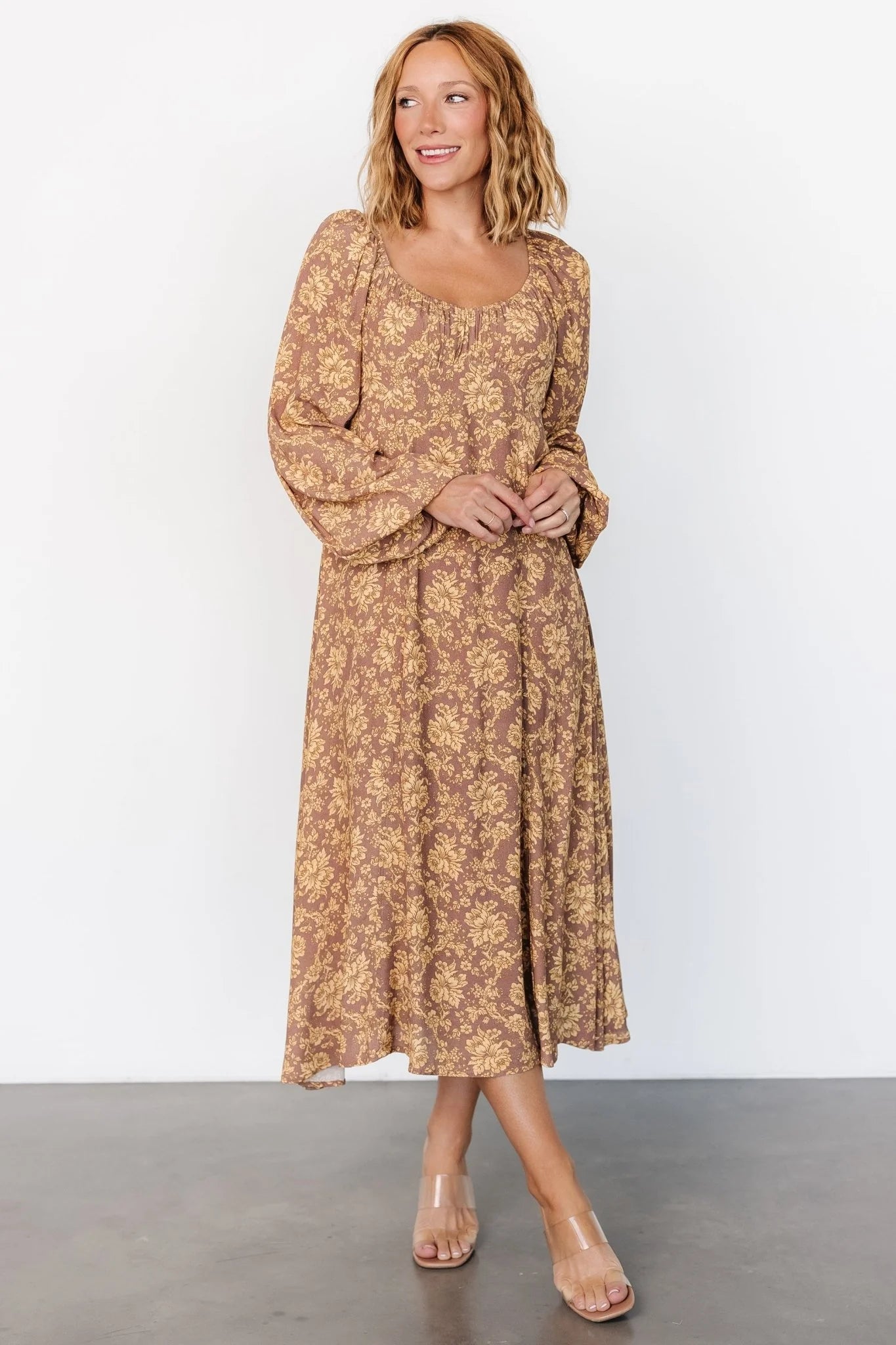 McKinney Dress | Brown + Gold Floral
