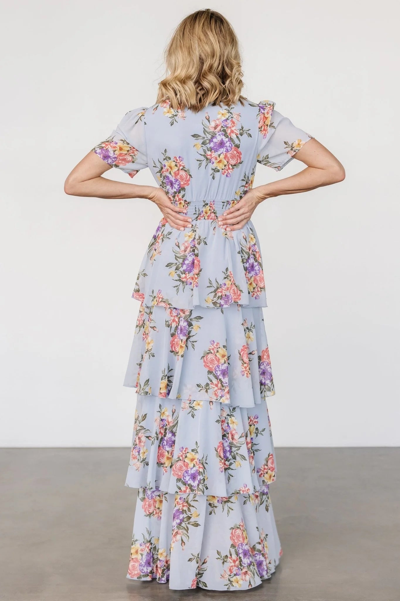 Montaigne Ruffle Maxi Dress | Light Blue Floral