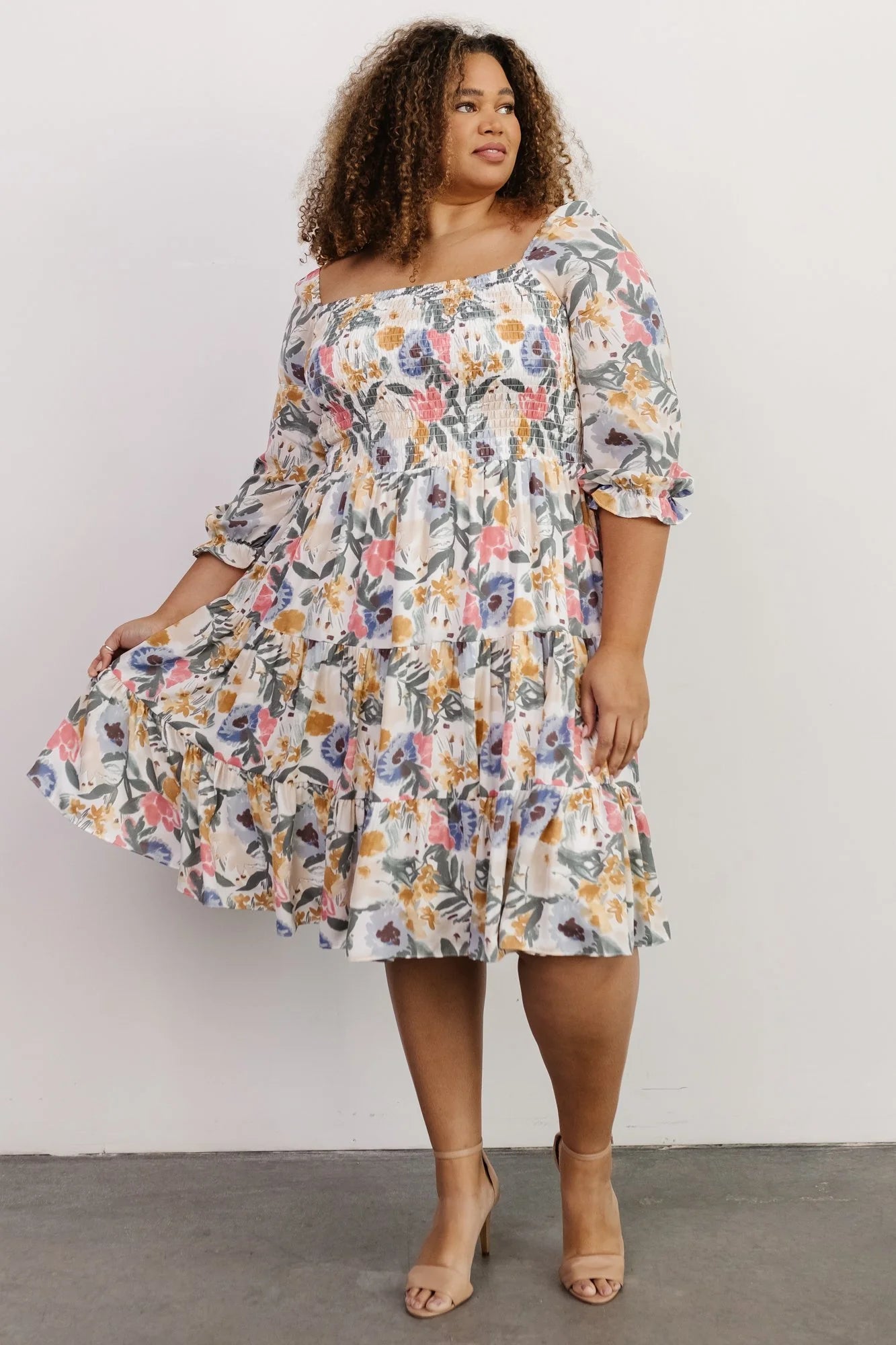 Marta Smocked Midi Dress | Multi Floral