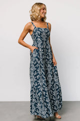 Oceanside Maxi Dress | Navy Print