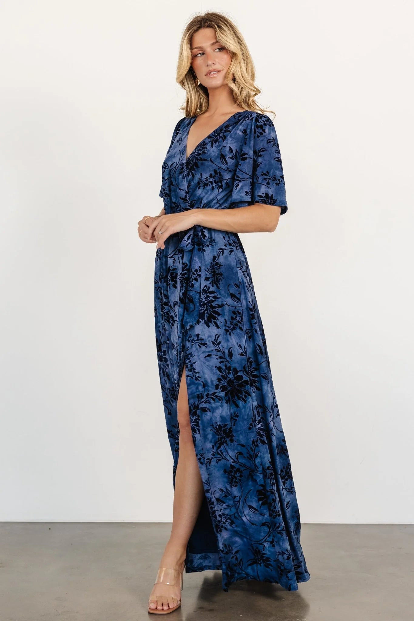 Uma Velvet Maxi Dress | Navy