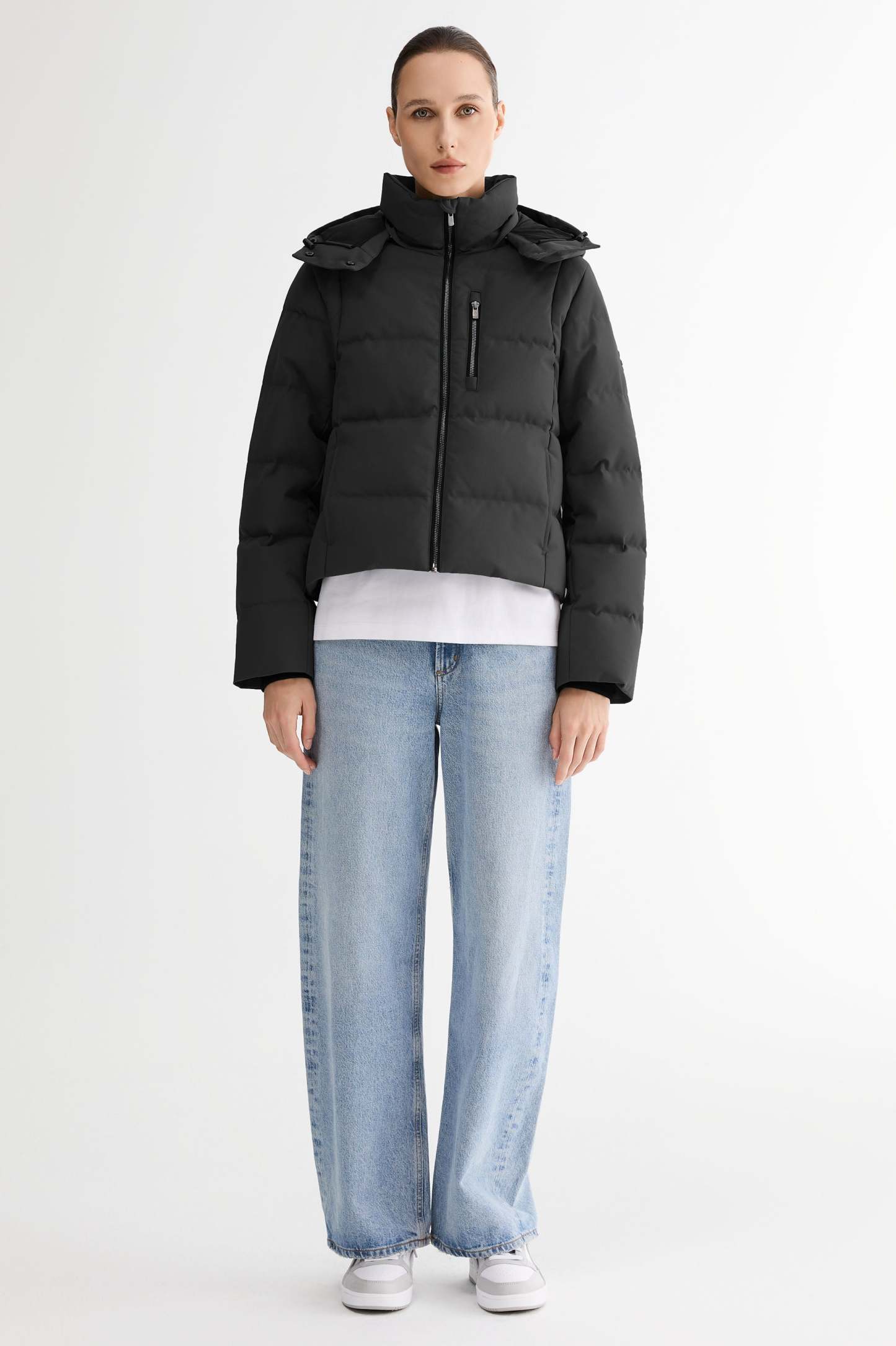 CityForm Short Detachable Hood Down Jacket