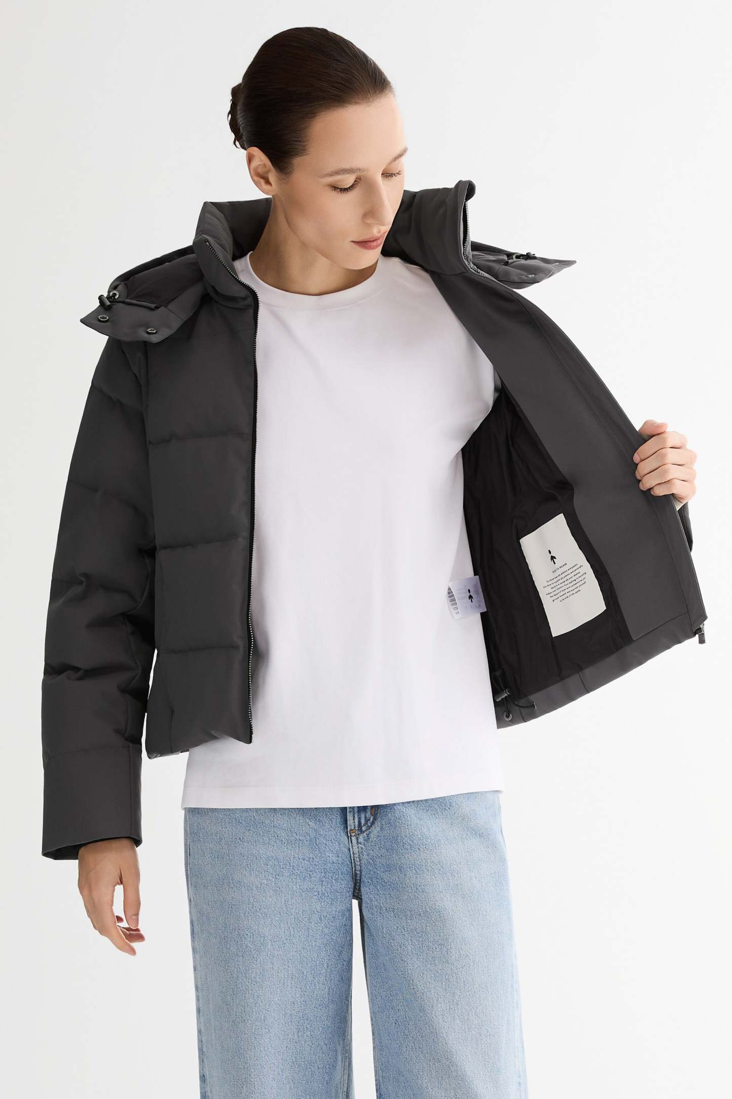 CityForm Short Detachable Hood Down Jacket