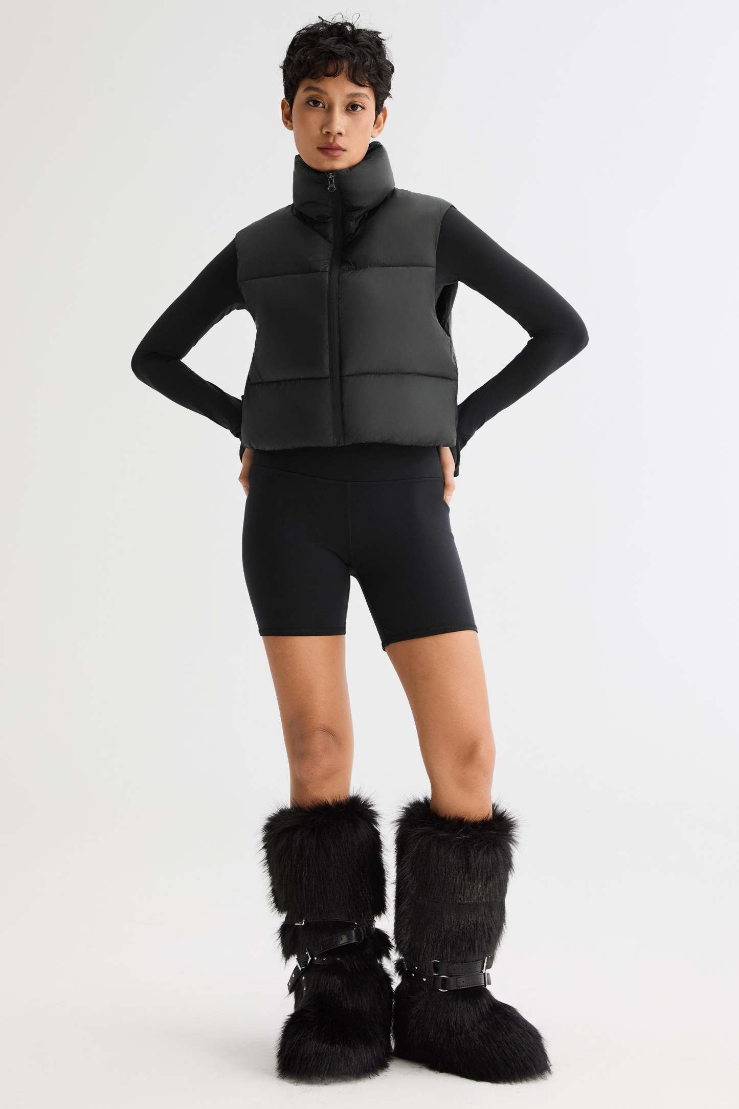 Cropped Puffer Down Vest