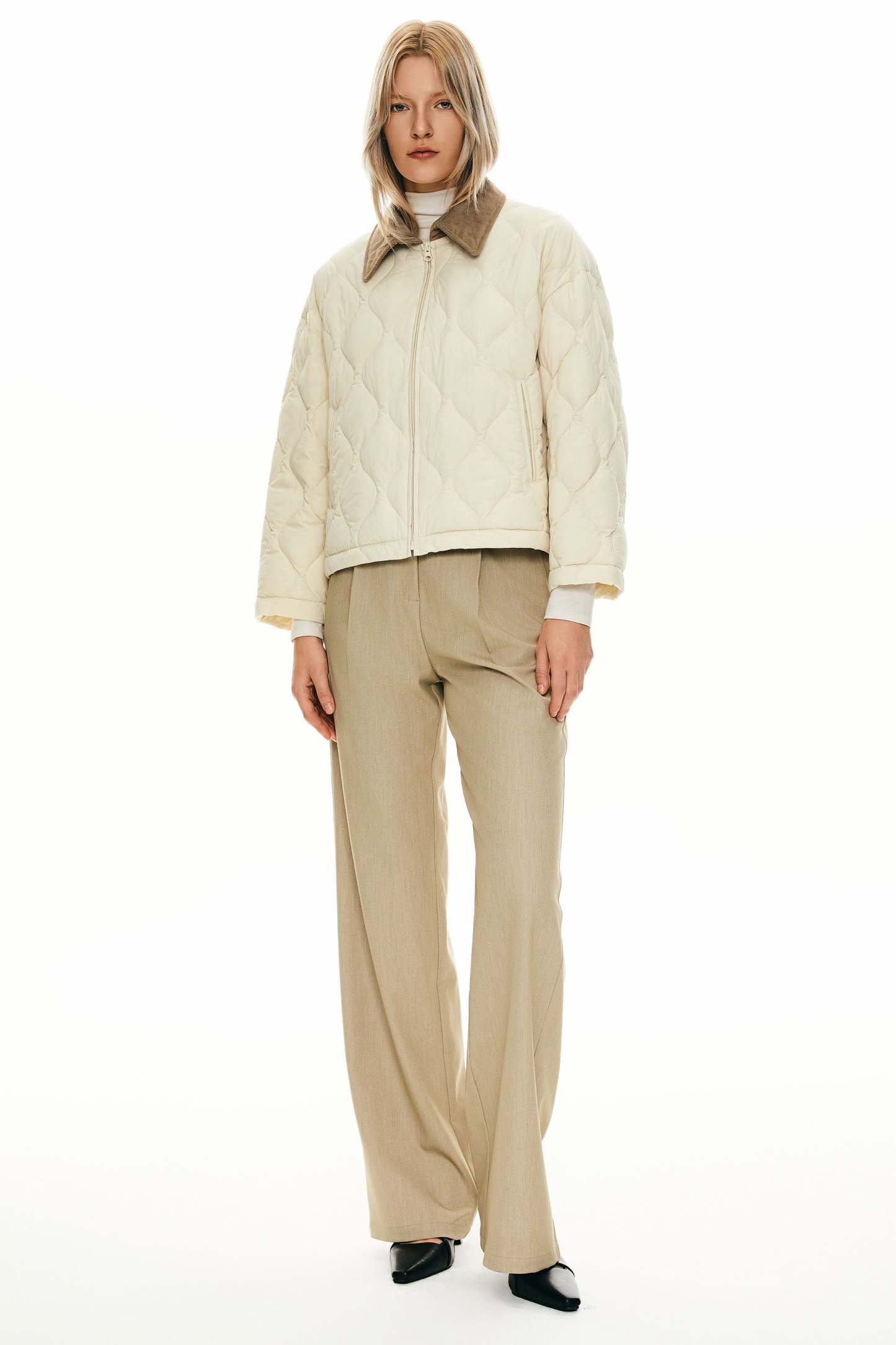 Lightweight Cropped Down Puffer Jacket