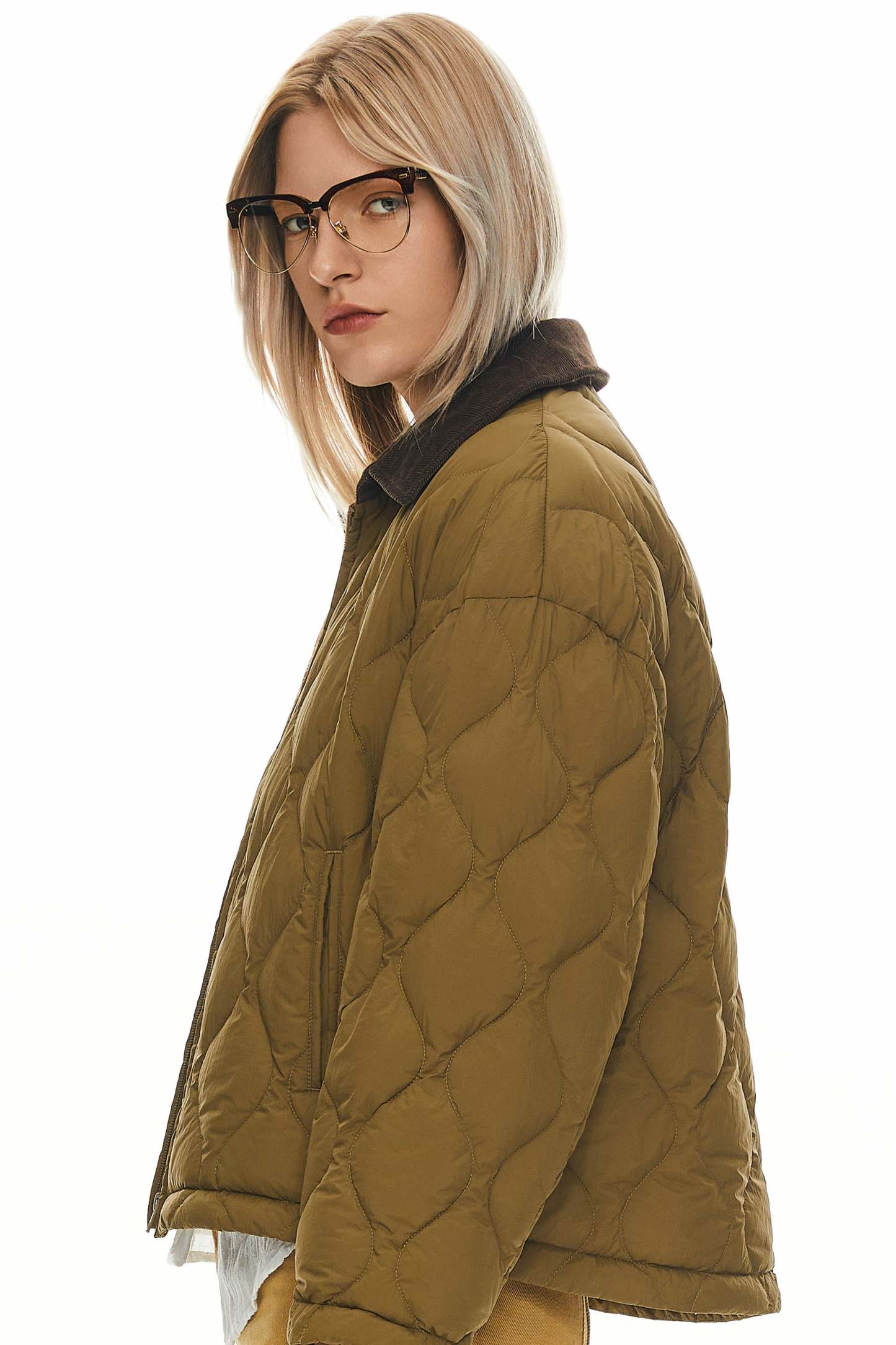 Lightweight Cropped Down Puffer Jacket