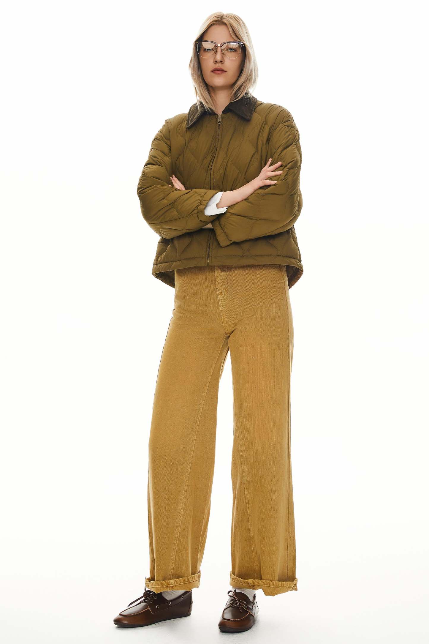 Lightweight Cropped Down Puffer Jacket