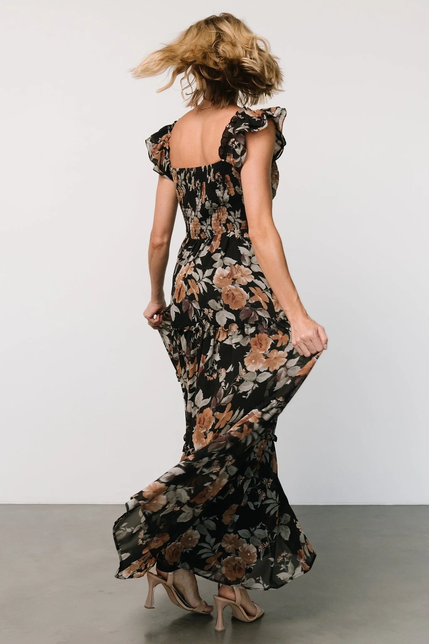 Martina Maxi Dress | Black + Copper Floral