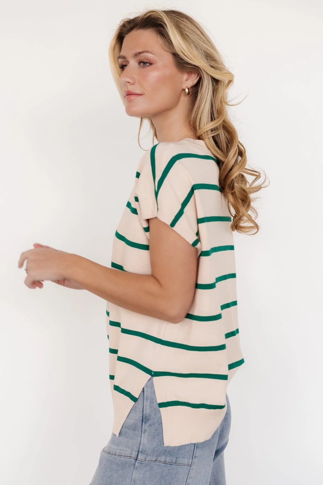 Ada Dolman Top | Natural + Green