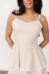 Odette Tiered Dress | Natural + White
