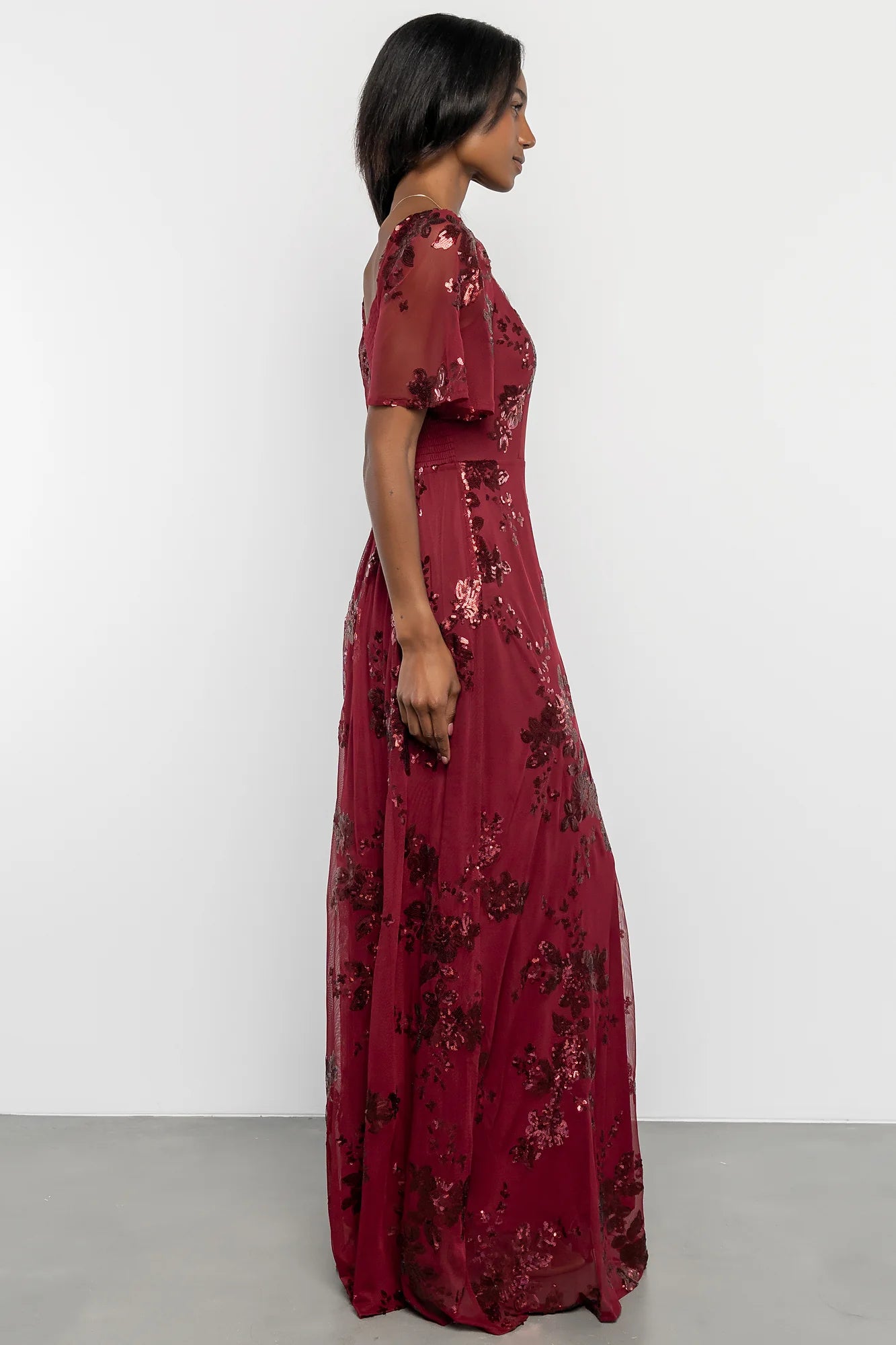 Karina Sequin Maxi Dress | Wine