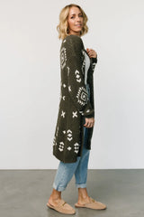 Missoula Oversized Cardigan | Olive + Off White