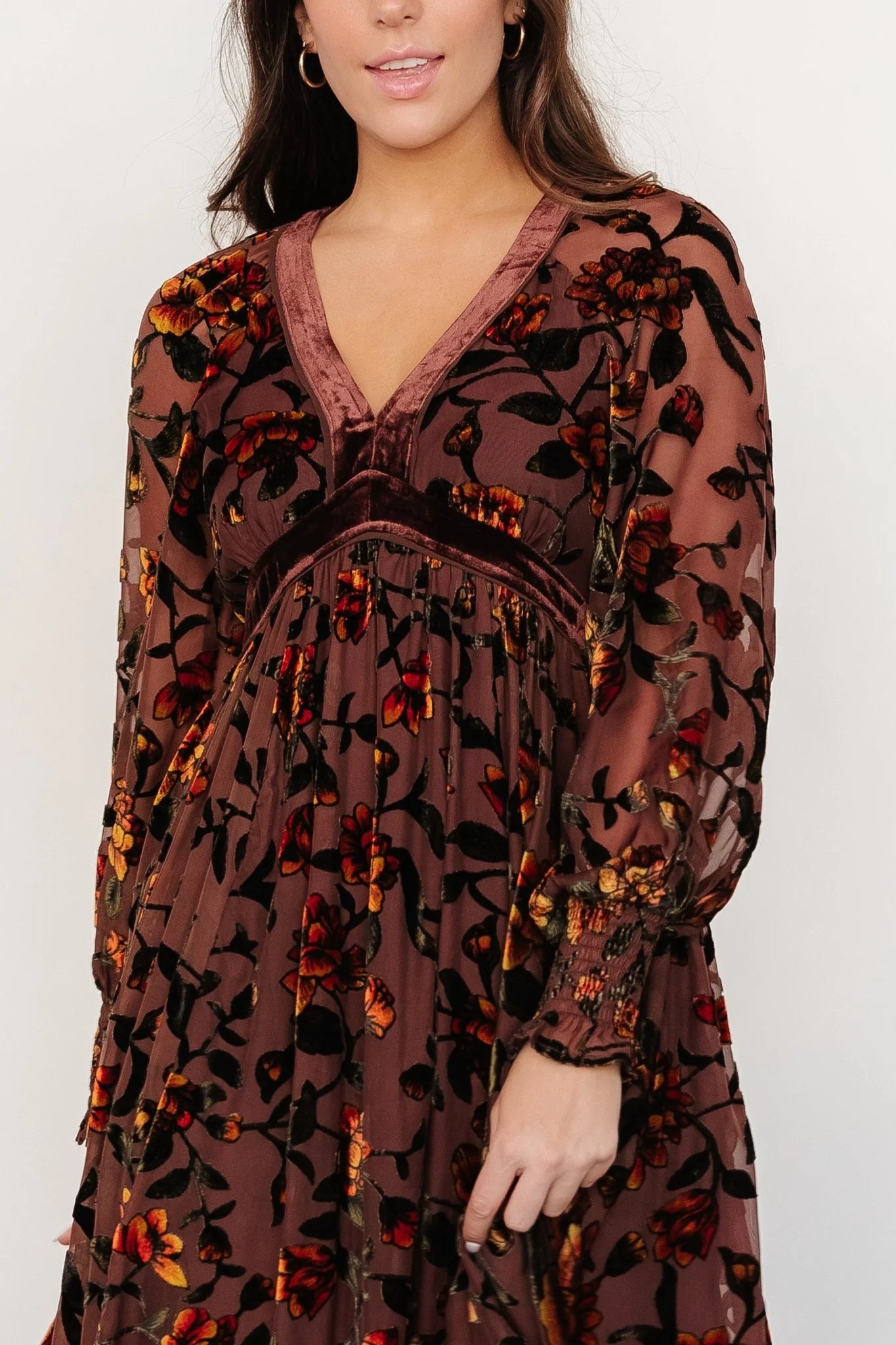 Adele Velvet Dress | Clove + Amber Floral