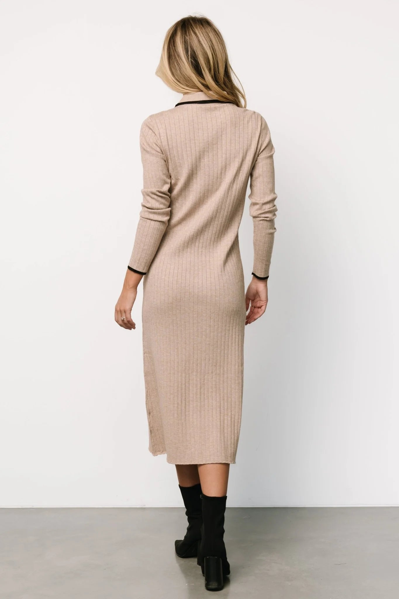 Shantel Polo Dress | Taupe + Black