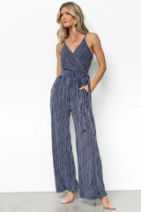 Zuri Tank Jumpsuit | Navy Stripe