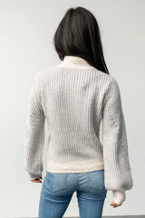 Vanessa Sweater | Natural + Blue Stripe