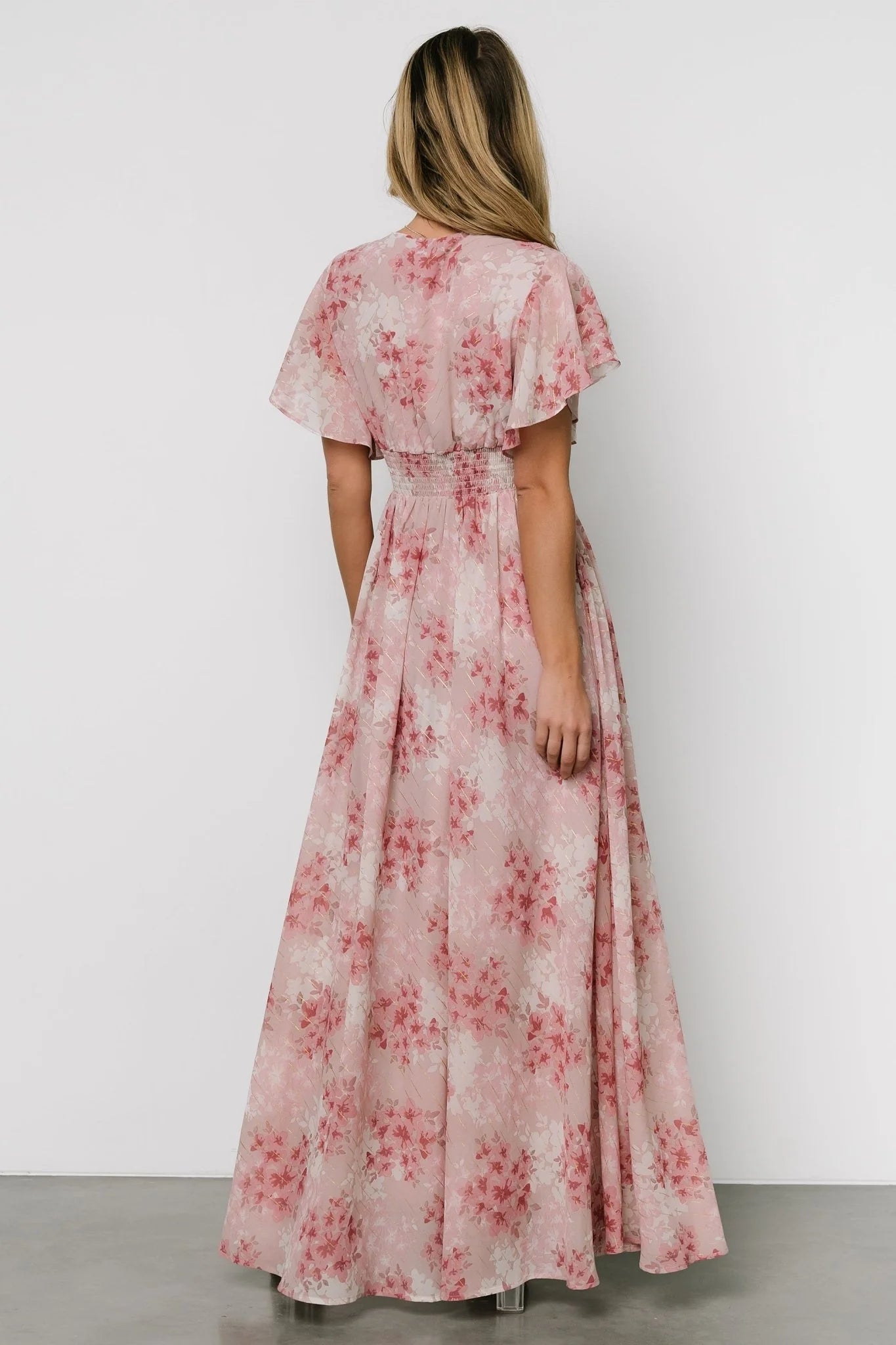 Lynlee Metallic Maxi Dress | Pink Multi