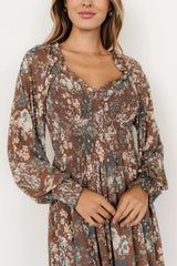 Parker Short Dress | Brown + Slate Floral