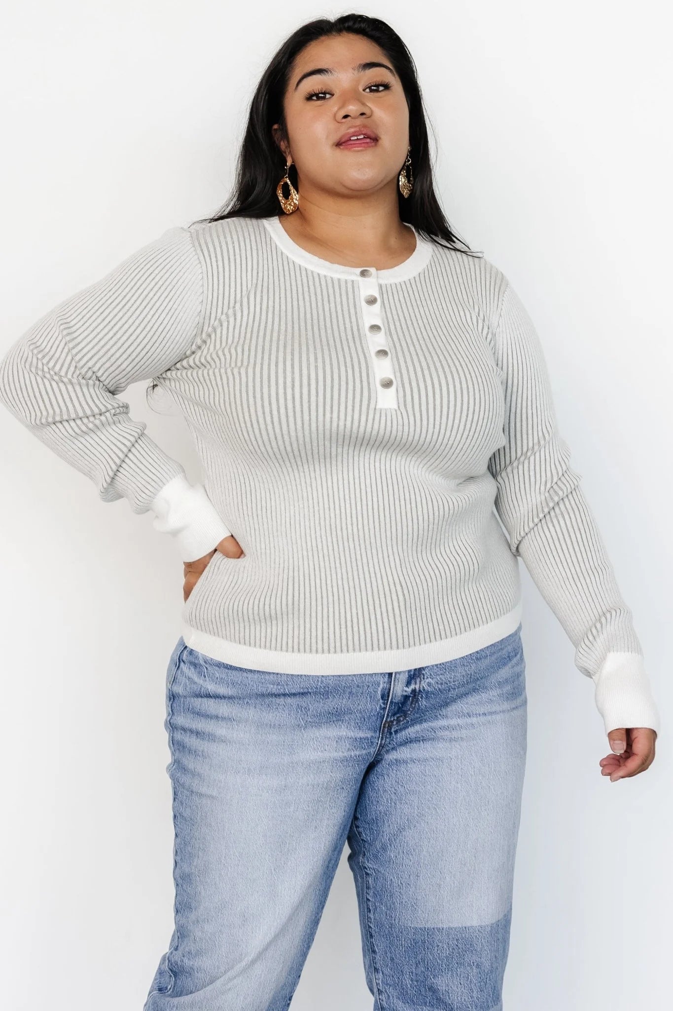 Stevie Ribbed Sweater | Gray