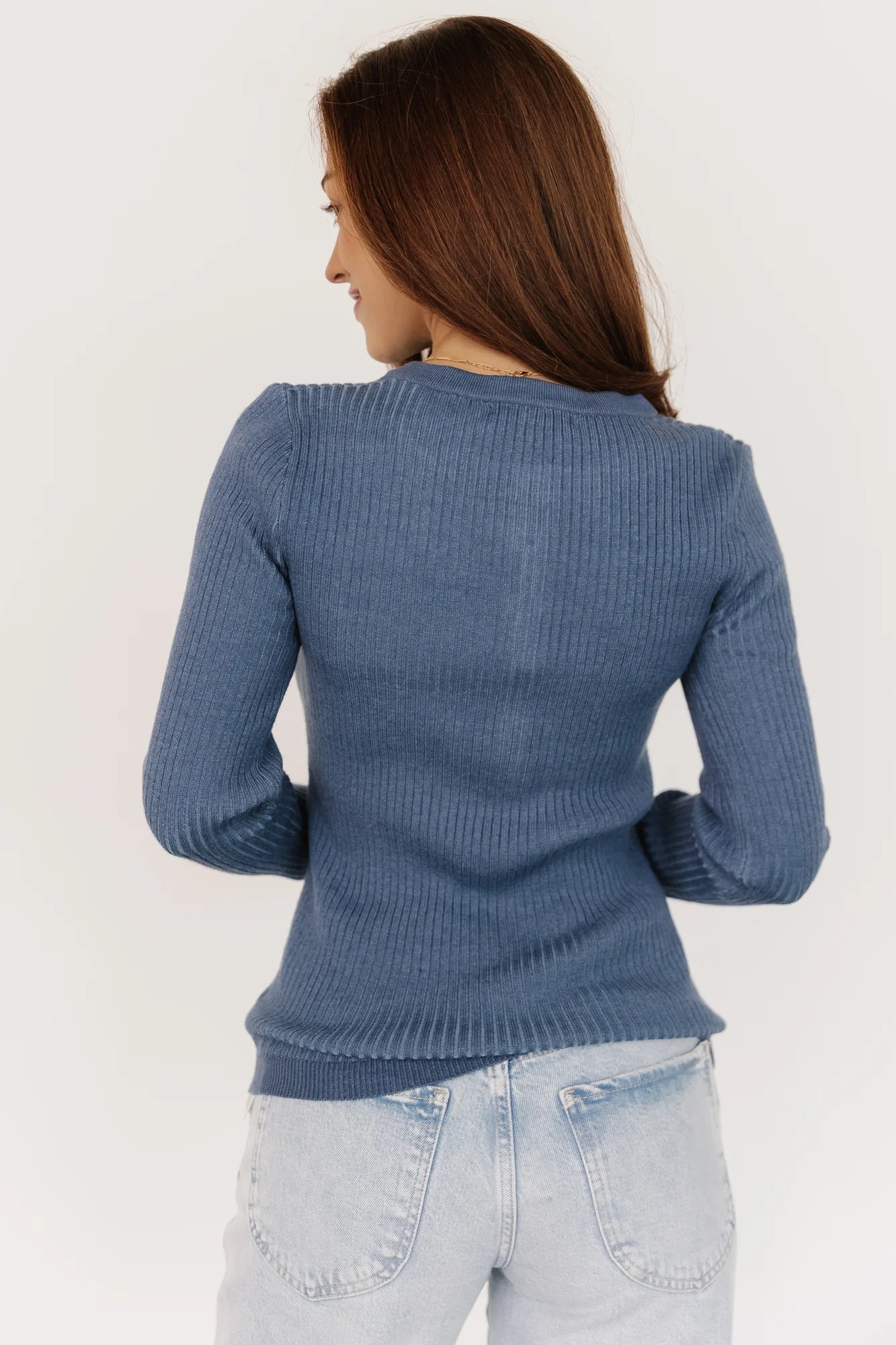 Stevie Ribbed Sweater | Blue