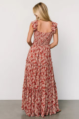 Martina Maxi Dress | Blush + Red
