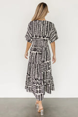 Austin Kimono Dress | Black Print