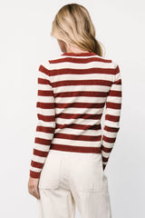 Milwaukee Striped Sweater | Burgundy + Ivory