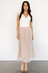 Cyra Midi Skirt | Natural