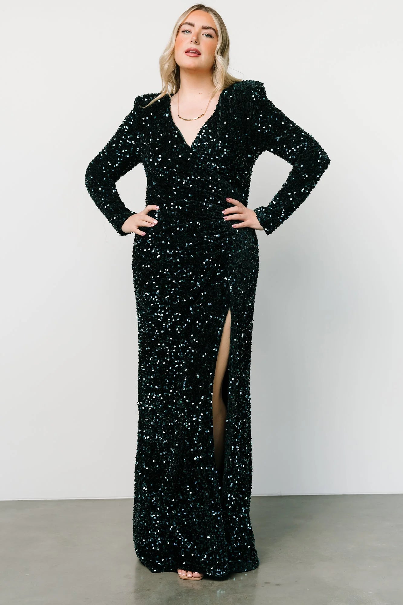 Madonna Sequin Maxi Dress | Emerald