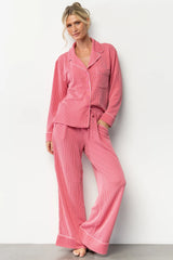 Eloise Ribbed Pajama Set | Pink