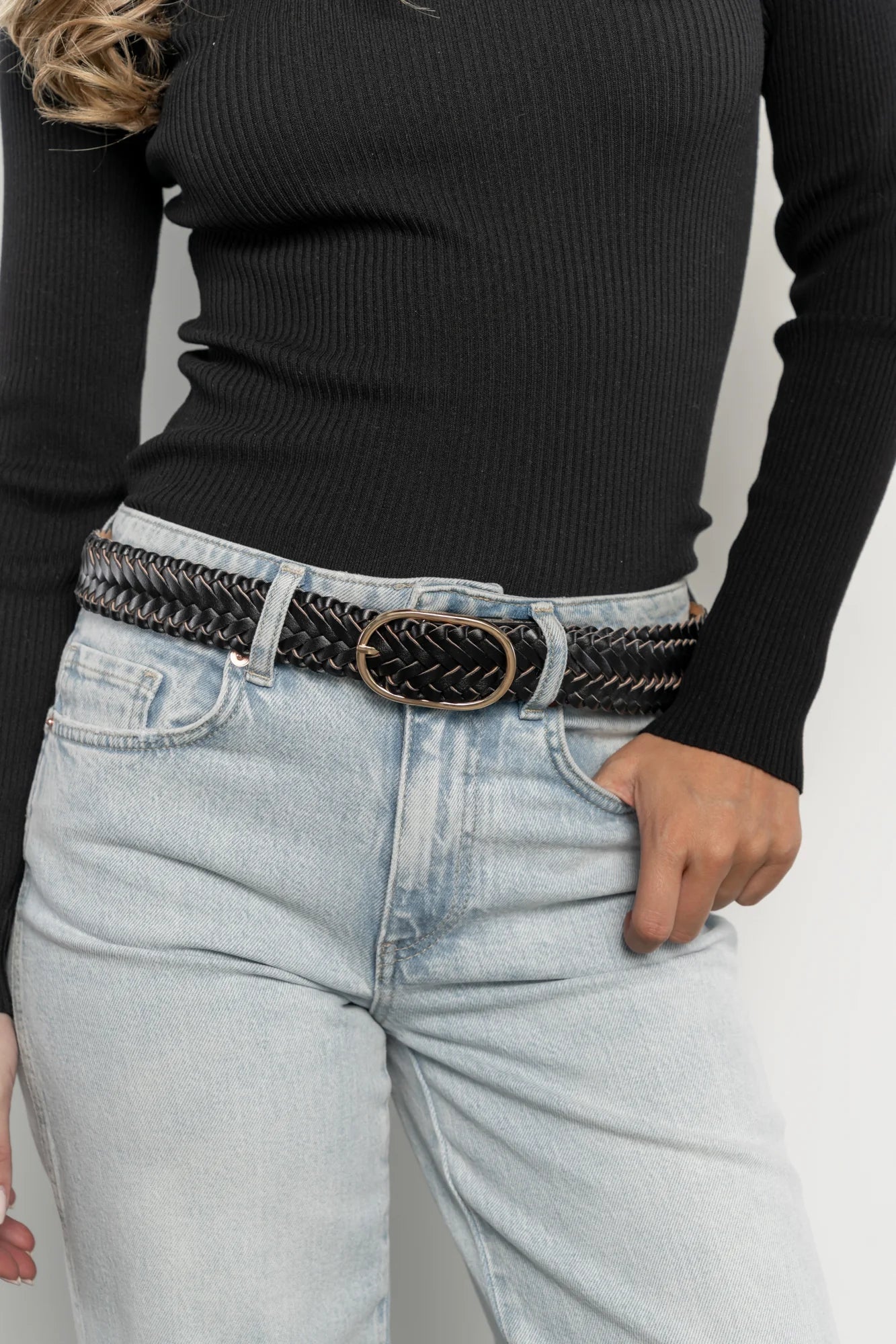 Brighton Faux Leather Belt | Black