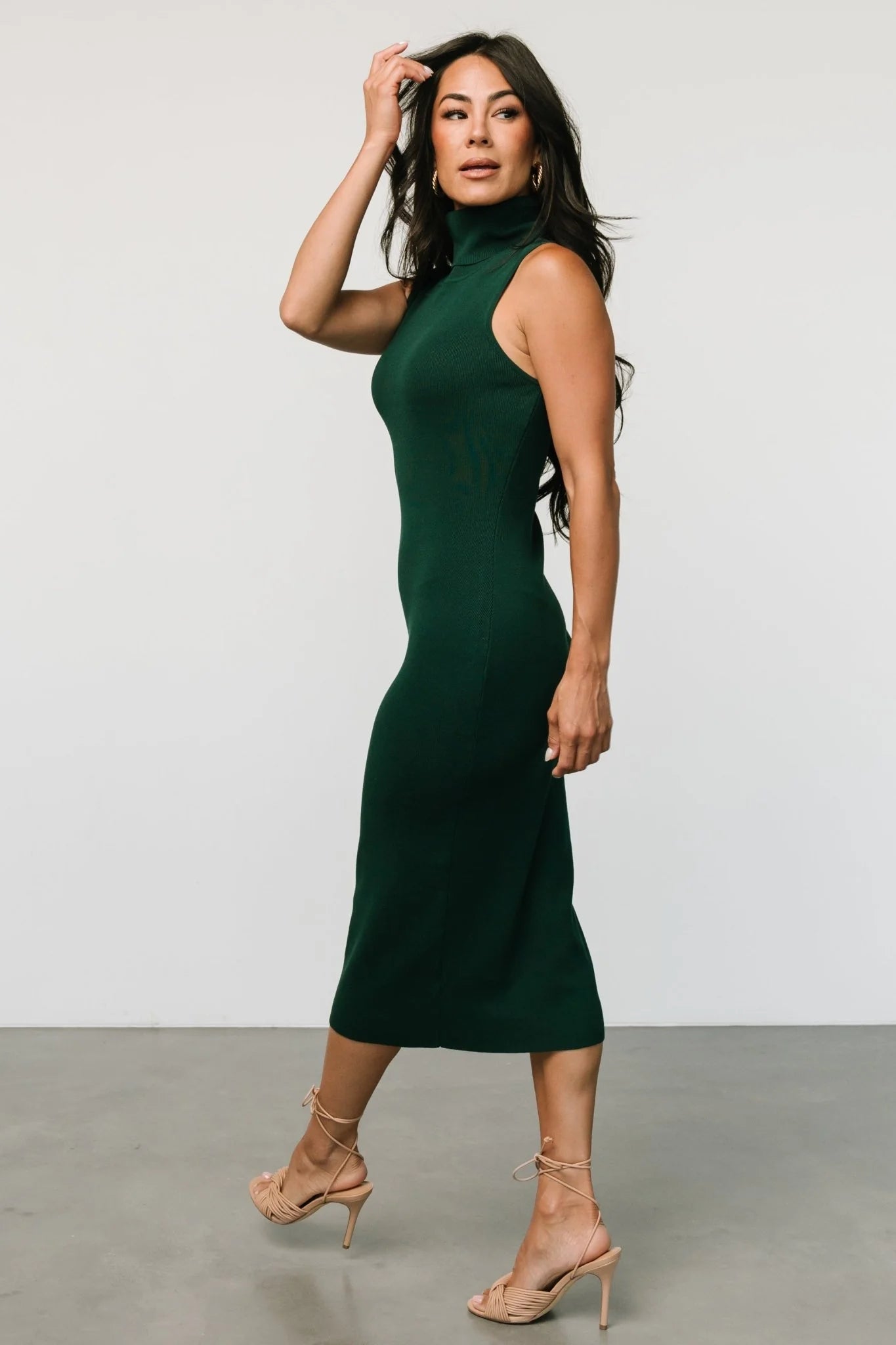 Melbourne Turtleneck Midi Dress | Emerald