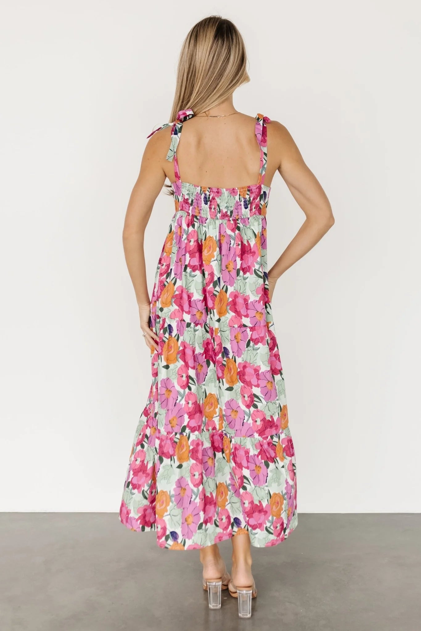 Lakewood Tie Dress | Pink Multi