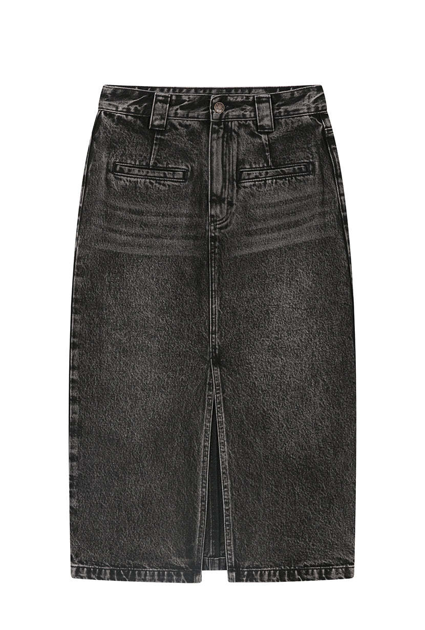 Debbie Denim Pencil Skirt - Black