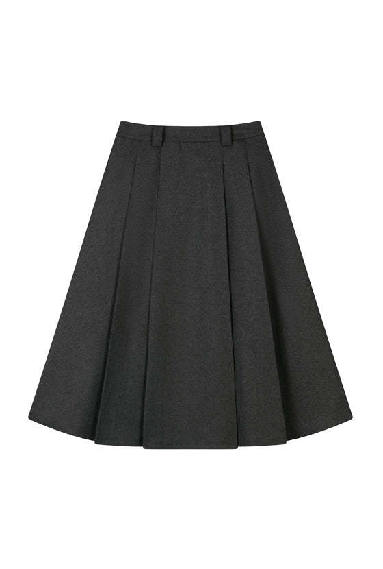 Blake Wool Blend Skirt - Grey