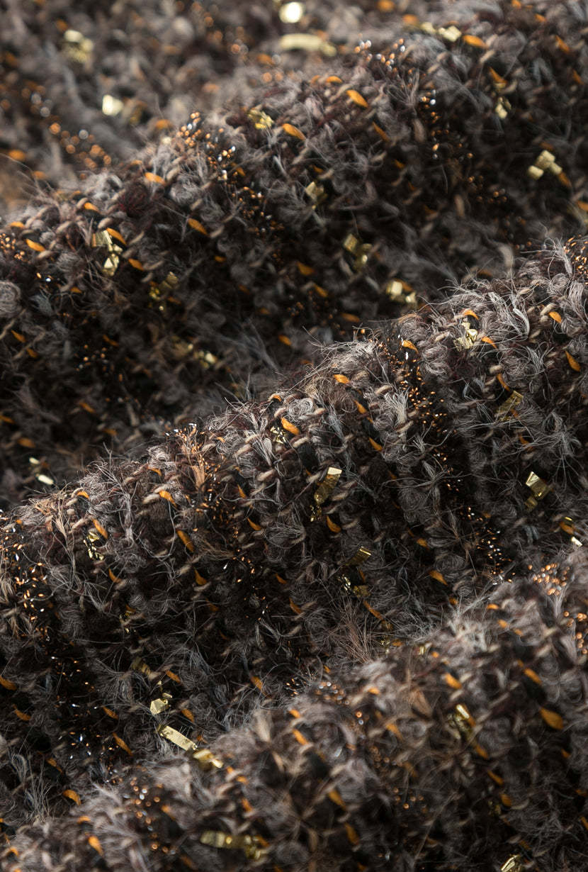 Ashton Mini Wool Tweed Skirt - Charcoal