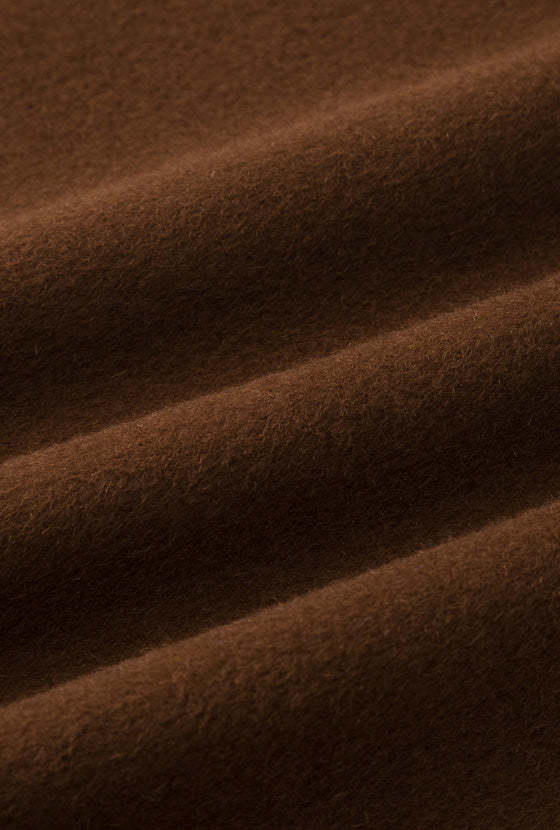 Carina Wool & Silk Scarf Coat - Chocolate