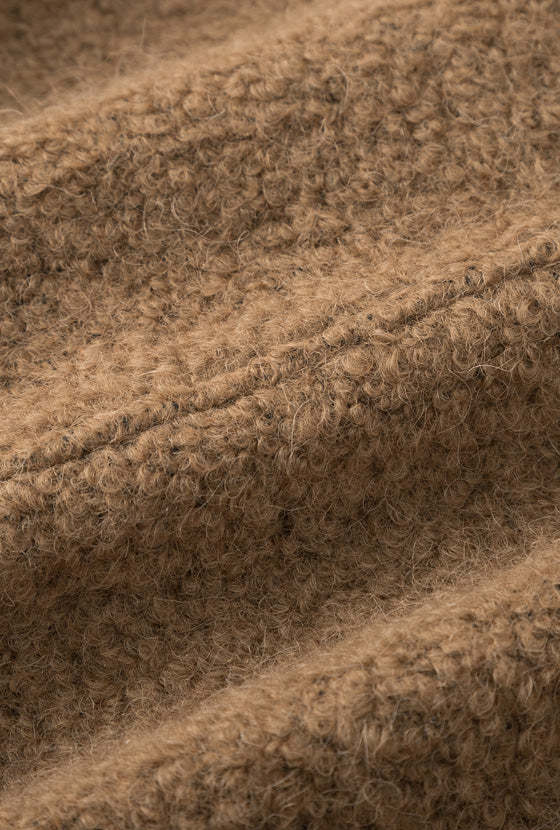 Cole Oversized Wool Short Coat - Brown