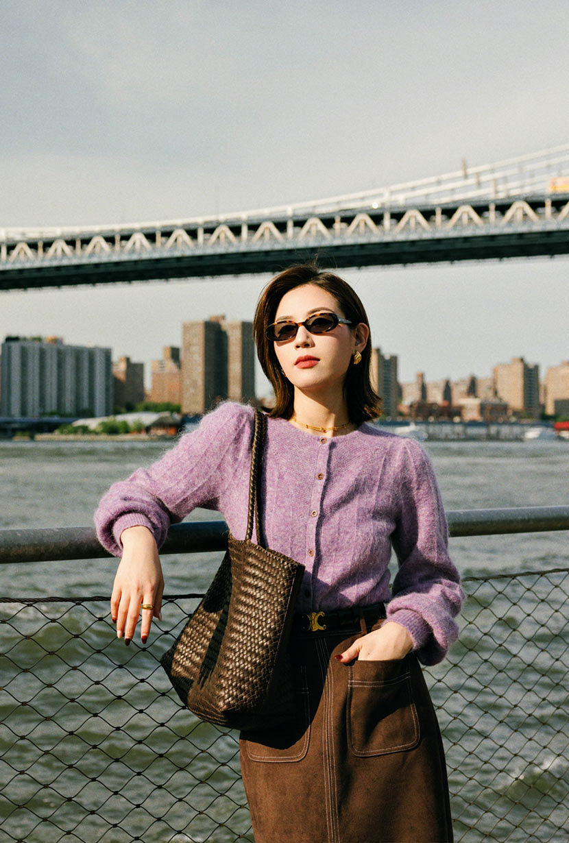 Diane Mohair Cardigan - Plum