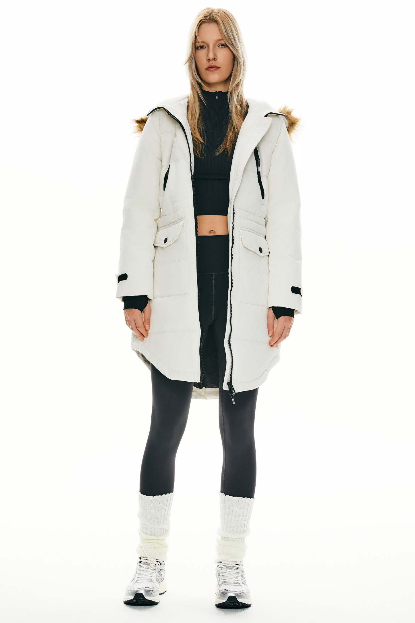 Drawstring Hooded Thickened Down Coat