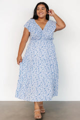 Crete Midi Dress | Blue + White