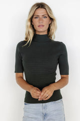 Liel Ribbed Top | Dark Green