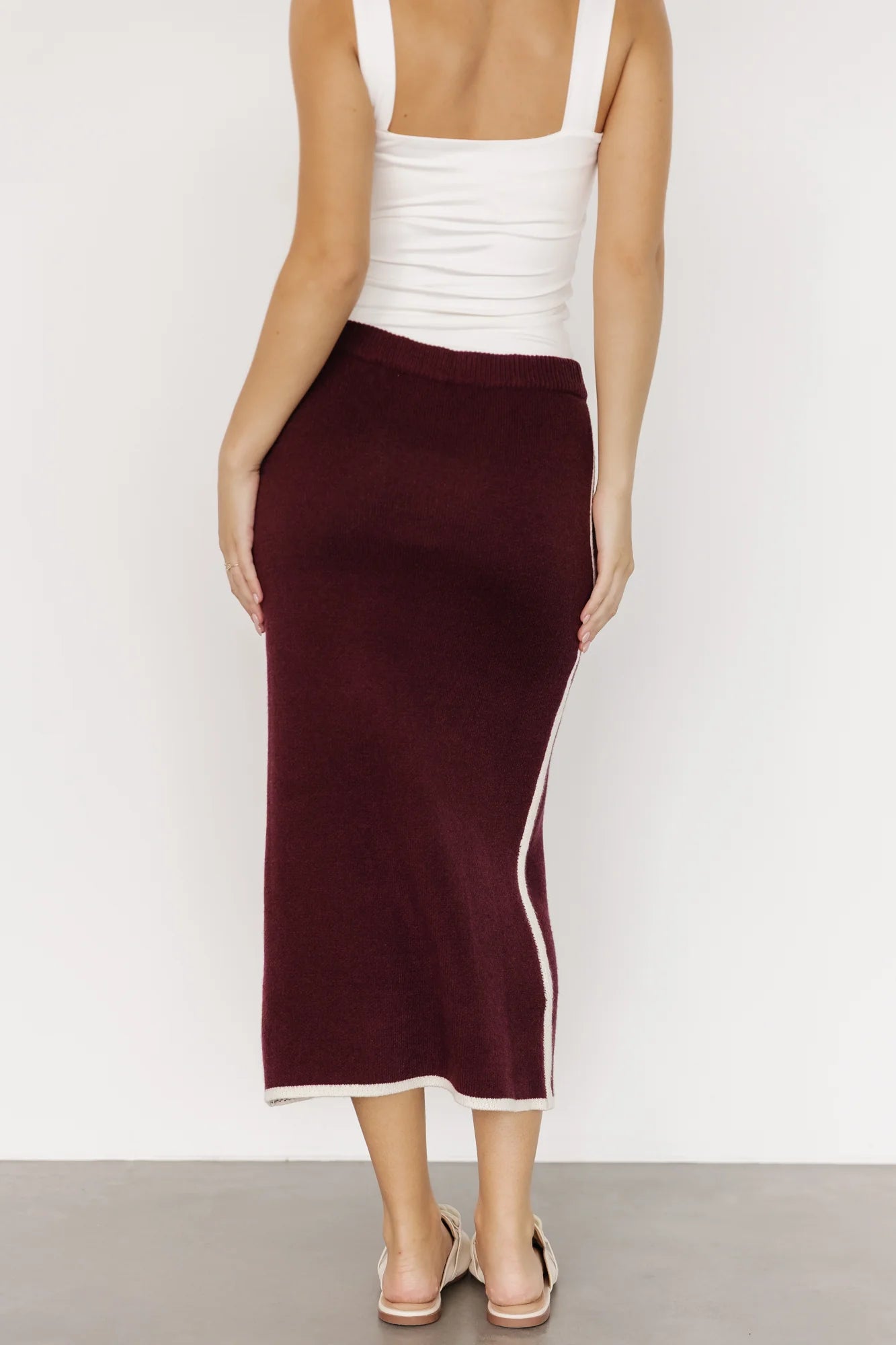 Ava Knit Midi Skirt | Wine