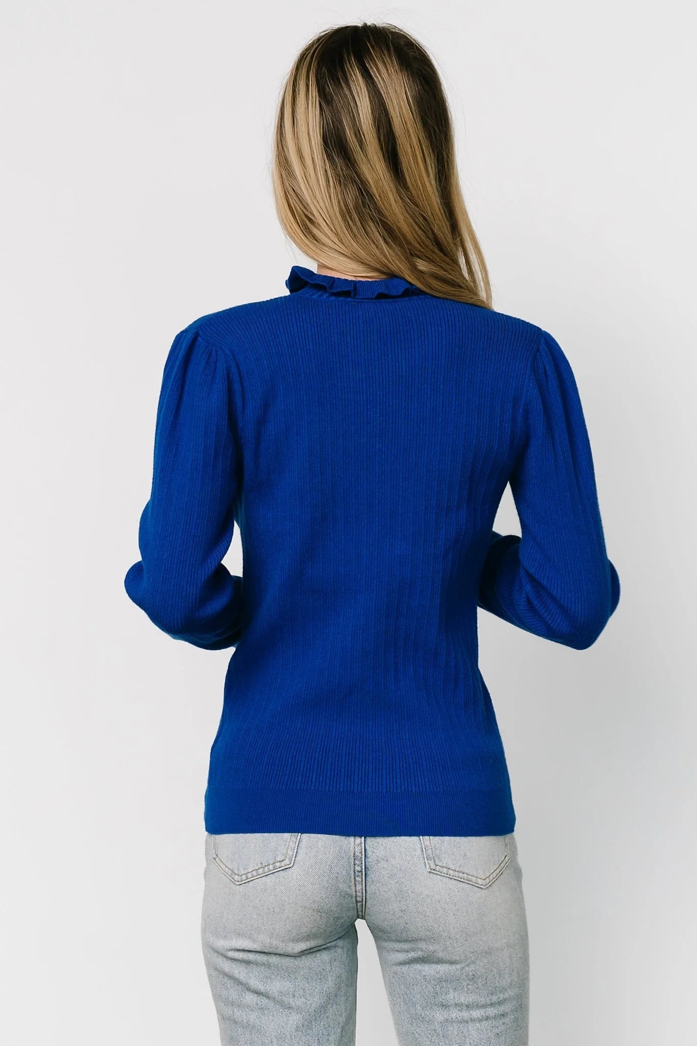 Olympia Sweater Top | Cobalt