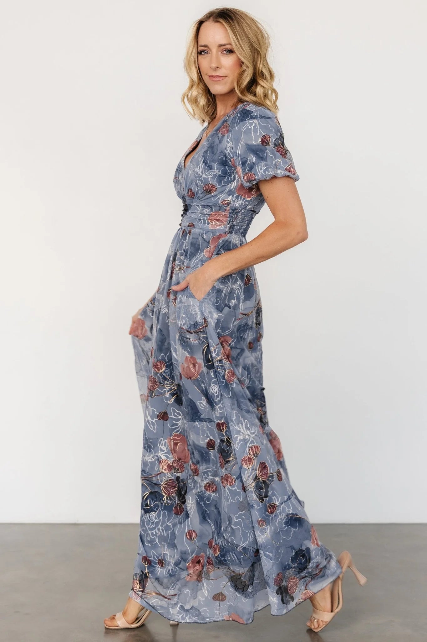 Ardley Maxi Dress | Slate Print
