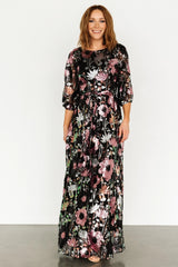 Destiny Sequin Maxi Dress | Black Multi